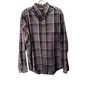 Puritan Men's Casual Long Sleeved Plaid Shirt - Black and Gray